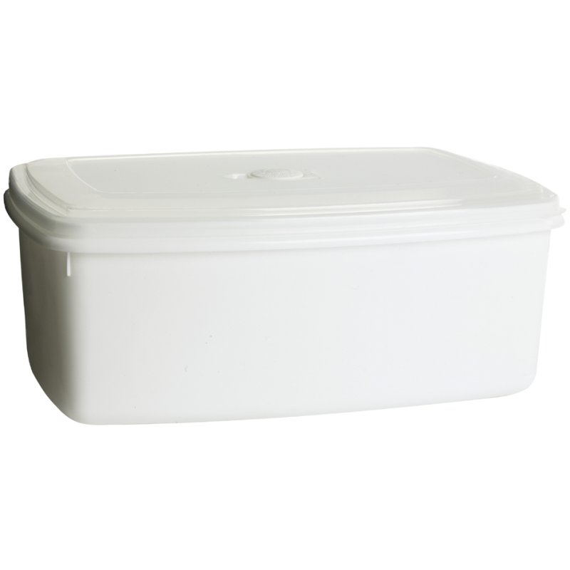plast team magnetronbak rechthoekig, 2,3 liter, wit/transparant, 20×15×12 cm